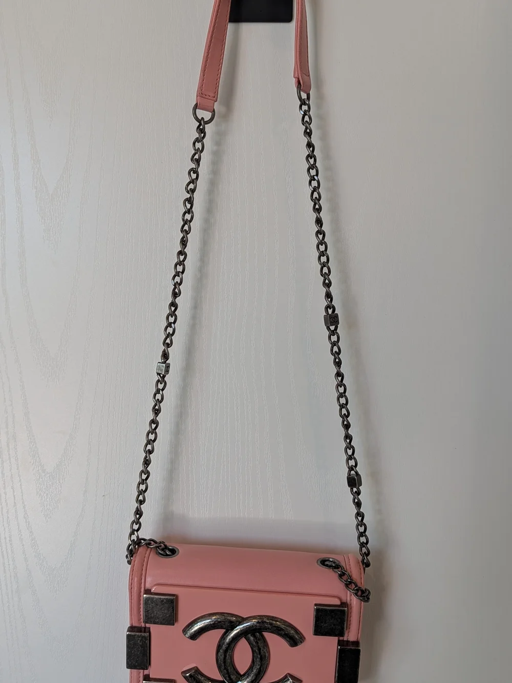 Chanel Brick Lego Pink Leather Boy Mini Flap Bag